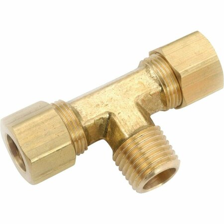 ANDERSON METALS 3/8 In. C x 1/ In. MPT Compression Brass Tee 750072-0604